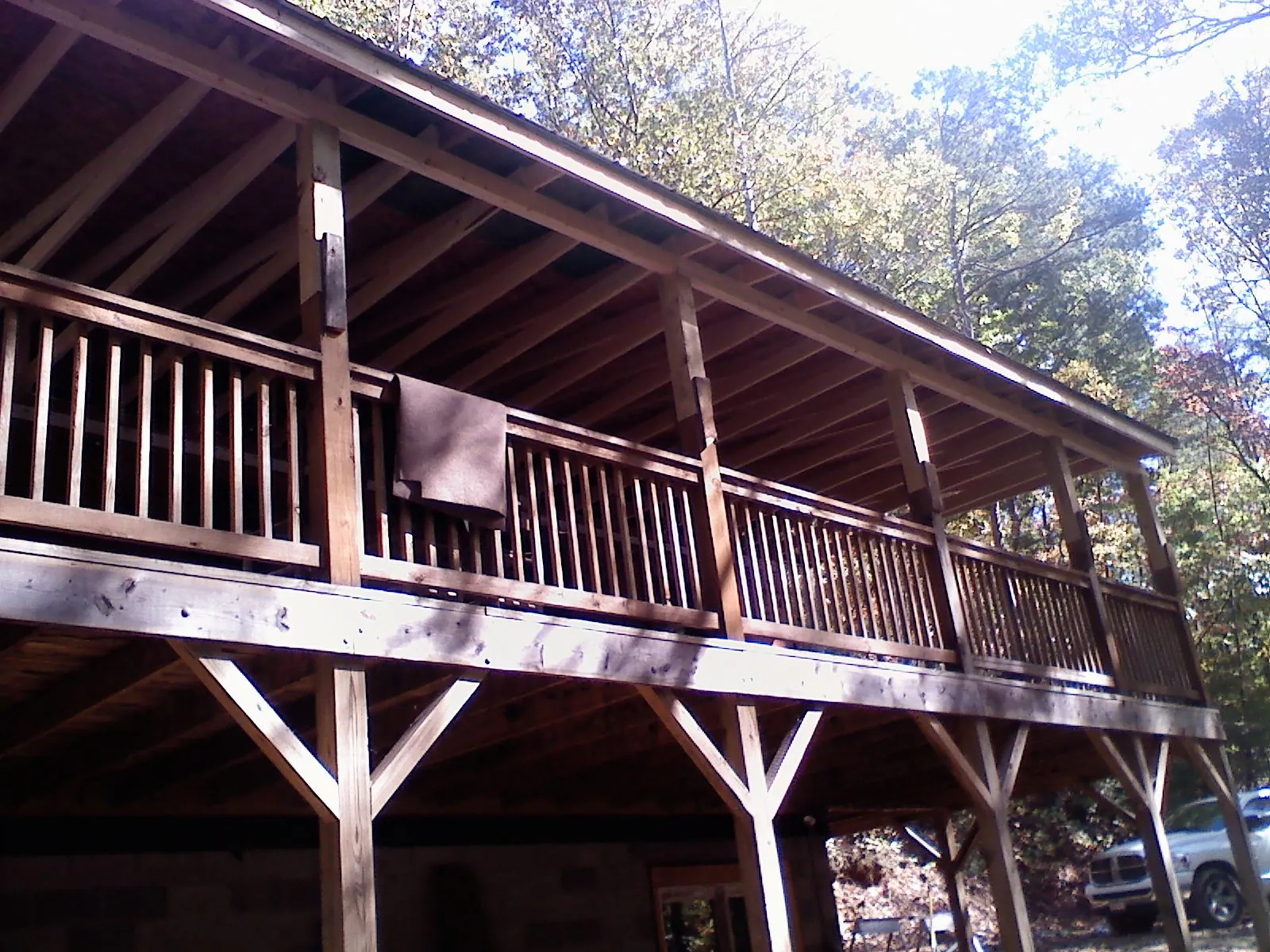 Timber framing under a new elevated porch and deck — Roof Leak Repair in Haworth by Roofing Brothers